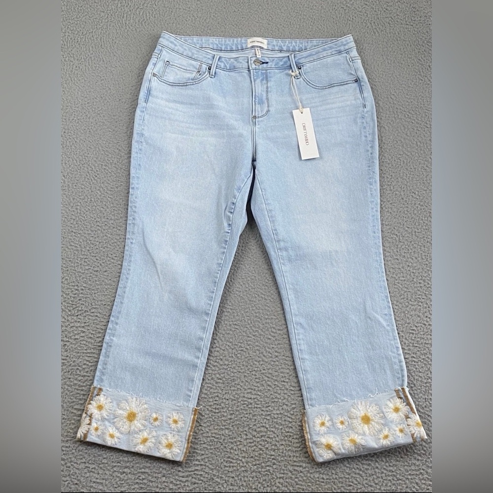 Plus size Light Blue Embroidered Jeans by Driftwood from Free People. NWT